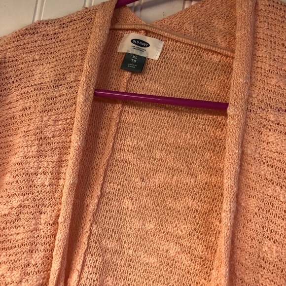 Old Navy Peach Open-Front Women's Cardigan Sweater XL Lightweight Open Knit - Picture 3 of 4